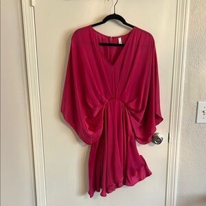 Elegant Pink Draped Dress